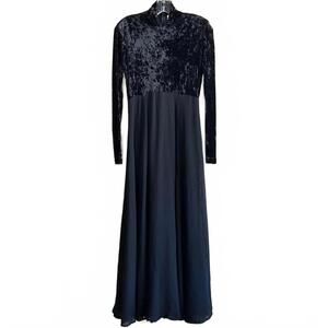 Bonnie Strauss Women's Black Long Sleeve Dress Size S Velvet Whimsigoth